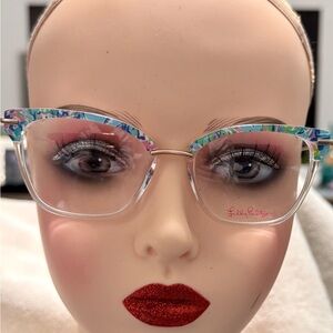New W/Case •Lilly Pulitzer•Model Brightlee•Colorful Ophthalmic Frame• 52mm Eye